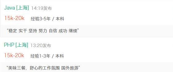 java和php薪资待遇